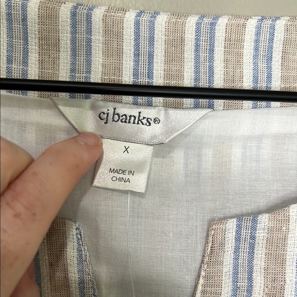 NWT Cj Banks Striped Sleeveless Linen Dress 14 W X - Picture 4 of 7
